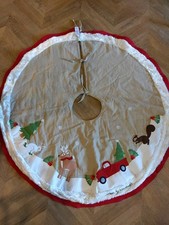 Pottery Barn Kids Woodland Icon Christmas 54" Tree Skirt Mono but can be covered