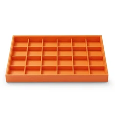 Oirlv Luxury Leather Ring Tray 24 Grid Jewelry Drawer Organizer Stackable Jew...