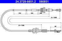 Ate 24.3728-0851.2 Seilzug, KupplungsbetäTigung FüR CitroËN Peugeot Toyota