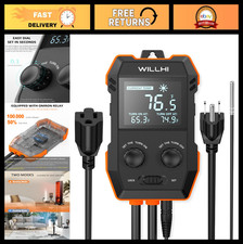 Digital Temperature Controller 10A 1200W Thermostat Outlet Plug for Reptiles, Gr