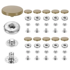 20 Set Snap Fasteners, 17mm #831 Zinc Alloy Press Studs Buttons, Light Brown