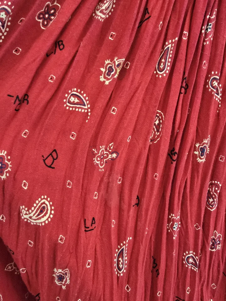 Falda Western Rhythm AZUL Rojo Bandana Rodeo Cintura Elástica. Damas Talla Pequeña Foto 2 de 4