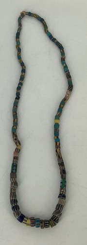 Collana di perle antiche commercio africano perline miste fatte e dipinte a mano 34" - Foto 3 di 13