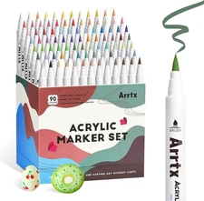 Arrtx 90 Colors Paint Markers, Acrylic Paint Pens for Artists Adults Coloring