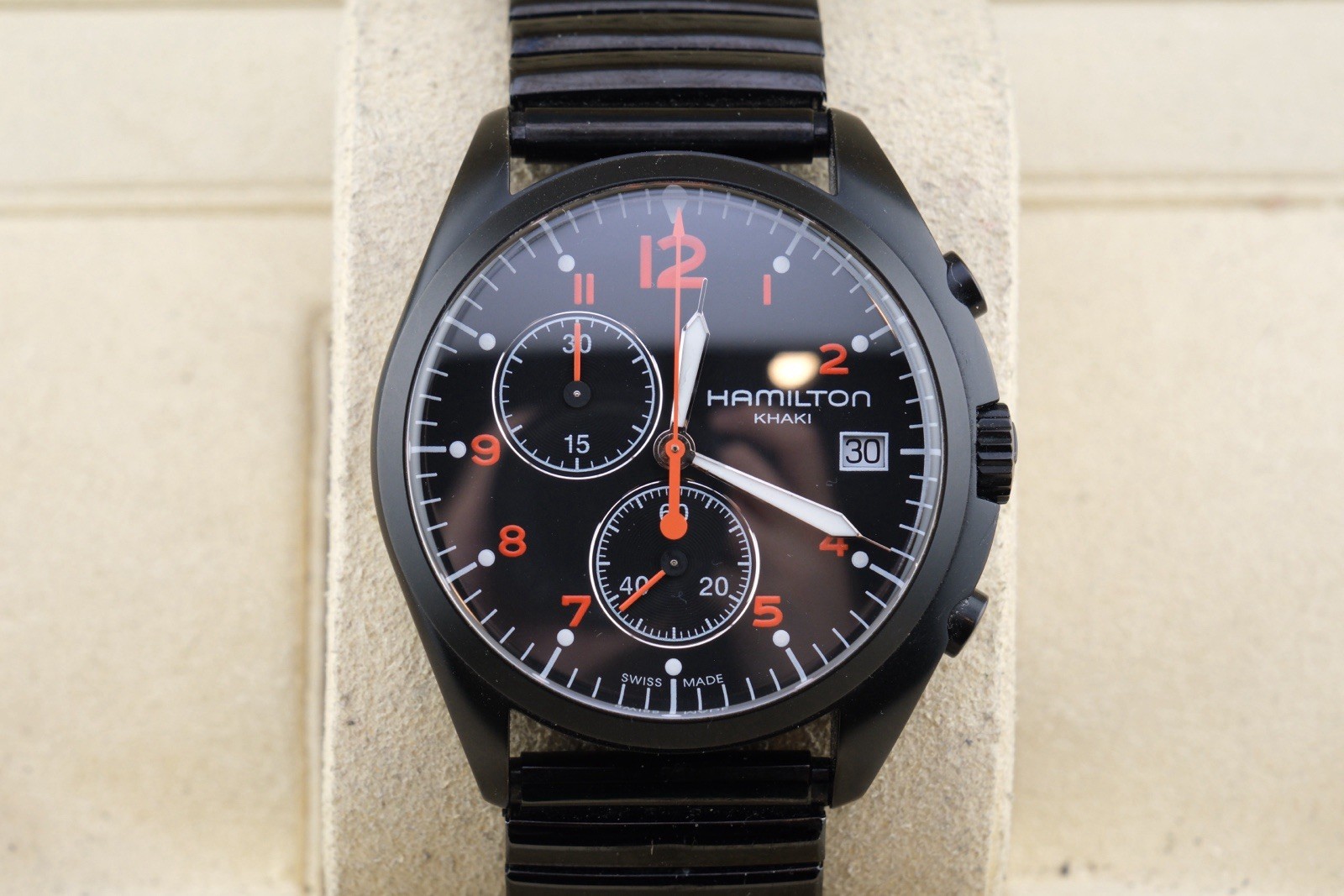 HAMILTON Khaki Aviation Pilot Pioneer H765820 Chronograph Quartz Working Clean