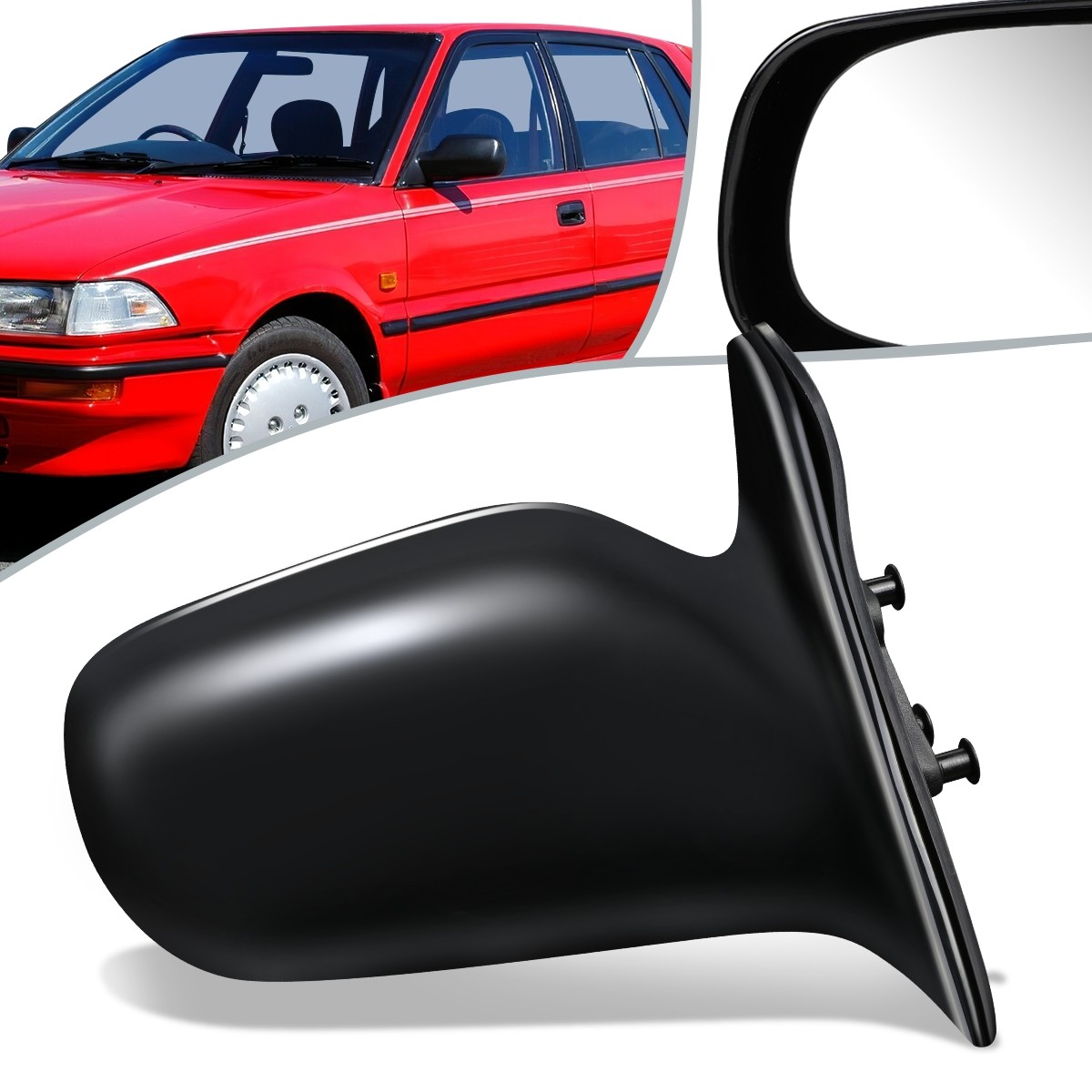 Fit 88-92 Toyota Corolla Sedan Wagon Manual Adjust Side Mirror