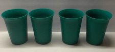 4 Vintage Tupperware 109 Bell Juice Sippy Cups Tumblers Turquoise 7 Oz.