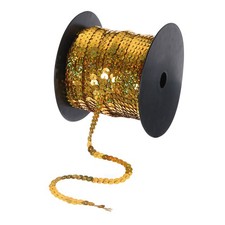 100 Yards x 0.24 Inch Flat Sequin Strip Spangle Sequins Trim Bling Gold