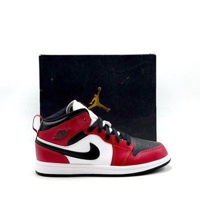 *NEW* Kids NIKE AIR JORDAN 1 Mid (PS) Chicago Toe BLACK / RED (640734 069)  