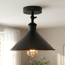DC VOLTAGE Vintage Semi Flush Mount E27 Adjustable Cone Ceiling Light
