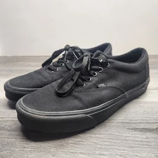 Vans Black Canvas Authentic Sneakers Shoes US Men 9.5 Skater Grunge