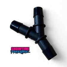 (1) 3/8" Hose-Barb Y WYE Connector Fitting Black Nylon HHO Air Fuel 3-Way Split