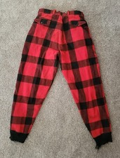 Vtg 1950's Woolrich Buffalo Plaid Wool Hunting Pants 30x30 with Cuffs