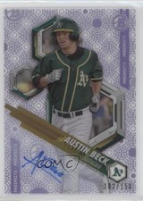 2018 Bowman High Tek Prospects Purple Rainbow Diffractor Austin Beck Auto 2f6