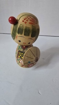 Old Wooden Japanese Small Kokeshi Doll