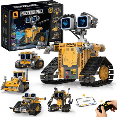 5-In-1 Robot Building Kit for Kids 6-12, STEM Coding Robot Toy with App & Remote