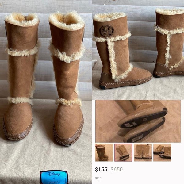 Women Tory Burch Uggs Brown Suede 35.5