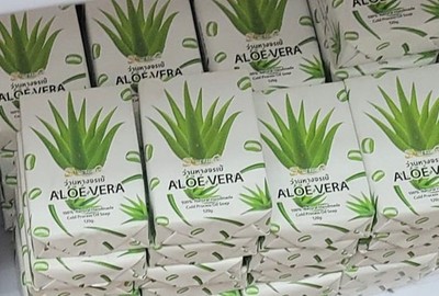 Aloe Vera natürliche handgemachte kaltverarbeitete Ölseife - 3 x 120g Riegel