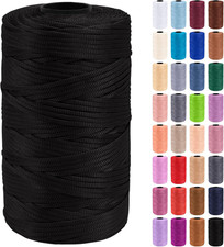 Polypropylene Ribbon Yarn 3Mm X 218 Yards Flat Macrame Cord 3Mm Crochet Black