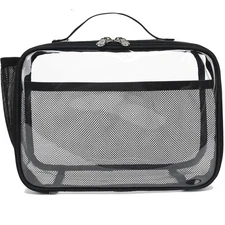 Clear Black Insulated Lunch Box Small Soft Cooler Portable Lunch Tote Kit