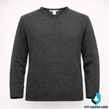Perry Ellis Gray Wool V-Neck Sweater Mens XL