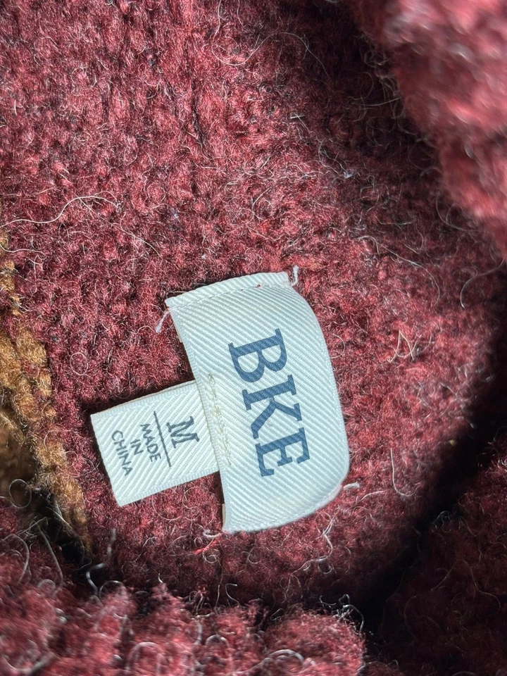 BKE Boucle Turtleneck Knit Sweater Womens Size M Multicolor Striped Wool Blend  - Image 3 of 4