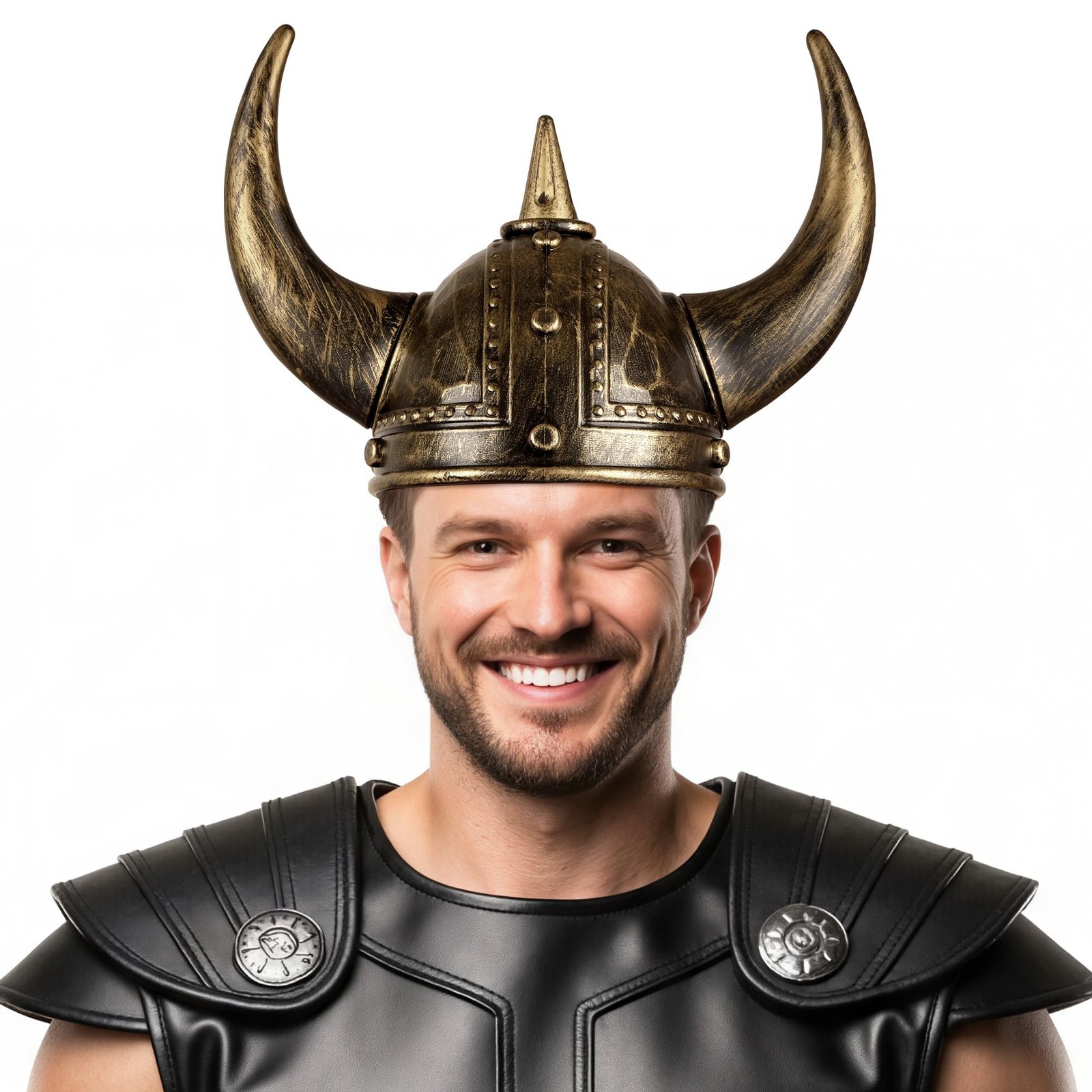 Viking Helmet with Horns for Adult, Medieval Viking Costume Viking Accessories P