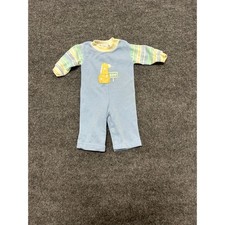 Health-tex Romper Kids Size 6 Months Blue Vintage Giraffe Made in USA Snap Suit
