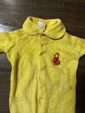 Vintage Disney Winnie the Pooh Yellow Terrycloth sleepwear.