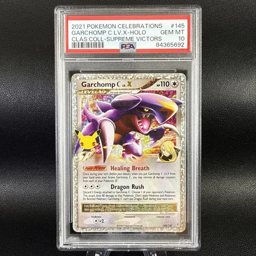 Garchomp C LV.X 145/147 Celebrations: Classic Collection Holo PSA 10