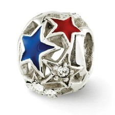 Stars Bead Enameled .925 Sterling Silver Anti...