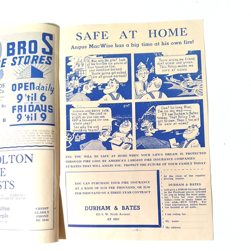 Portland Lucky Beavers vs Seattle Rainiers 1940s Minor League Baseball Program - Bild 9 von 10