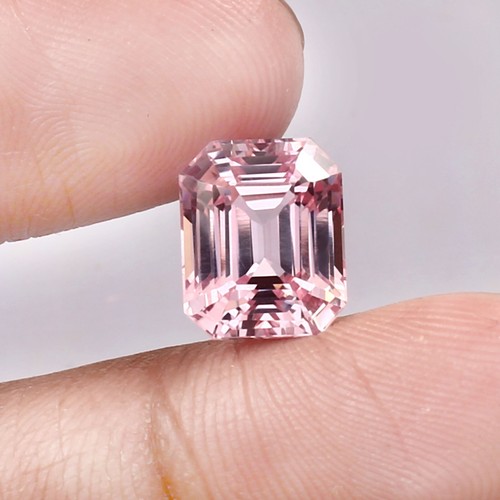 AAA Natural Flawless Pink Morganite Loose Radiant Cut Gemstone 11x9 MM - 第 1/8 張圖片