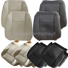 Both Side Bottom / Top Leather Seat Cover For 07-14 Ford Expedition   Black/Tan