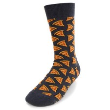 Pepperoni Pizza Novelty Sock Funny Socks Pizza Lover Gifts Cool Socks Funny Gray