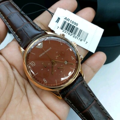 EMPORIO ARMANI Classic AR1890 Burgundy Dial Men's Watch NEW | eBay