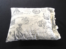 French Paris Themed 14"X 17"Throw Pillow, Cream Black 100 cotton, new