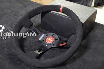 MOMO fullspeed 350mm 14' Suede Leather Deep Cone 90mm RacingSport