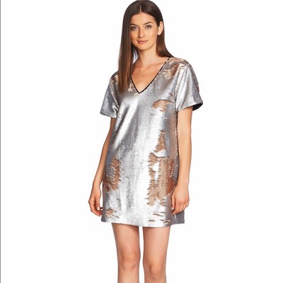 sequin mini shift dress