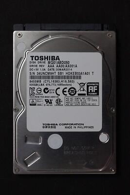 Toshiba 500GB 2.5-inch SATA Laptop Hard Drive (5400rpm, 8MB Cache) MQ01ABD050
