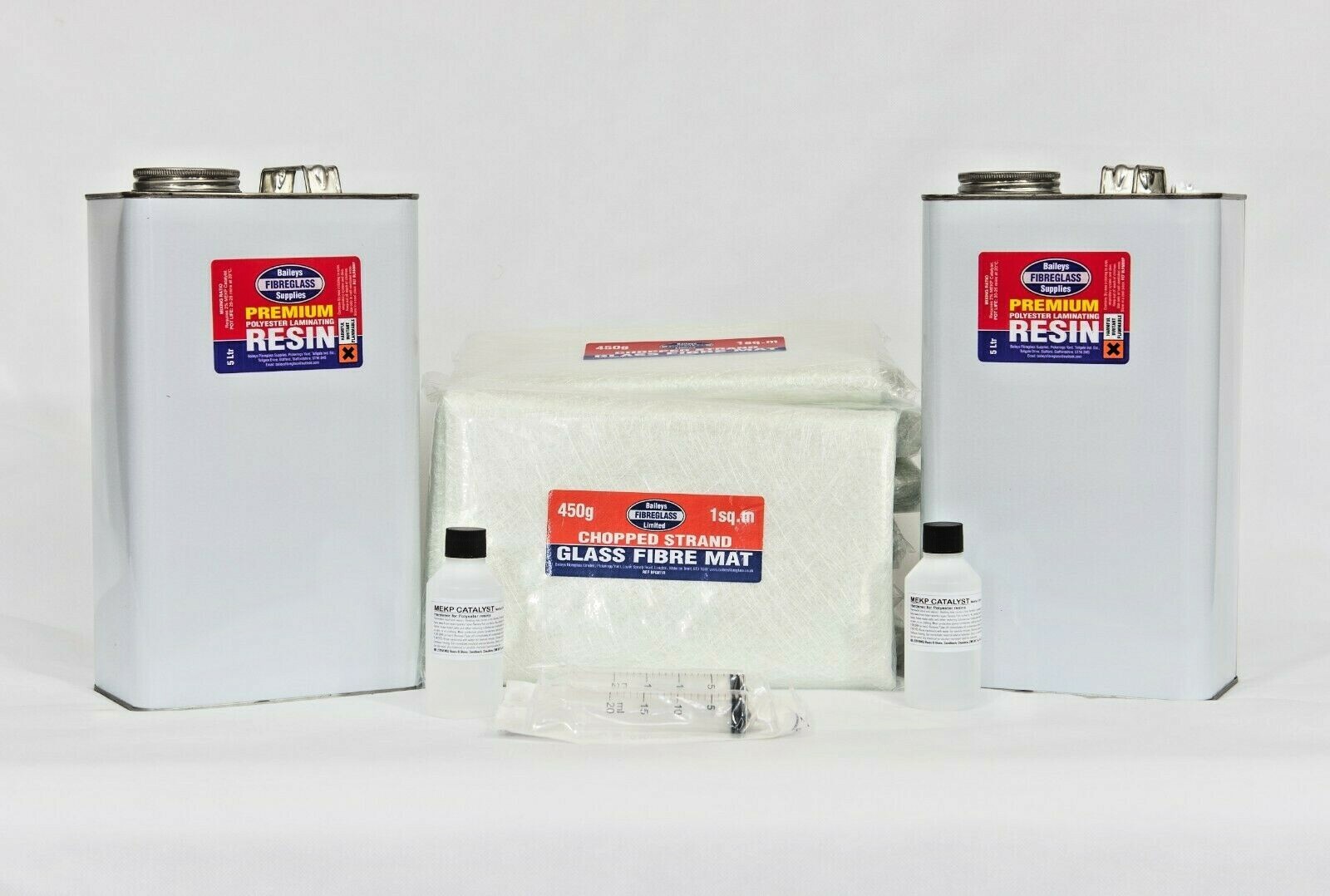 Fibreglass Repair Kit Premium GRP Resin & Matting -  10 kg / 10 sq m
