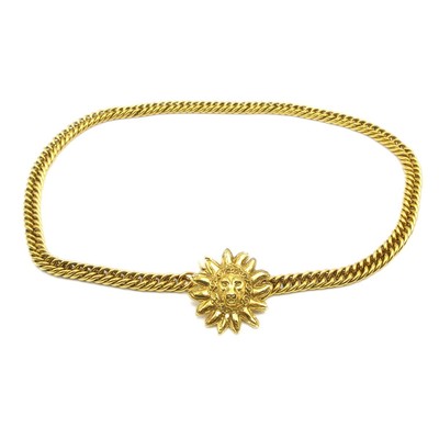 Chanel CC Logo Lion Motif Chain Belt Gold Plated Chanel Metal Lion CC Double Chain Belt Gold 1807618  main image 4