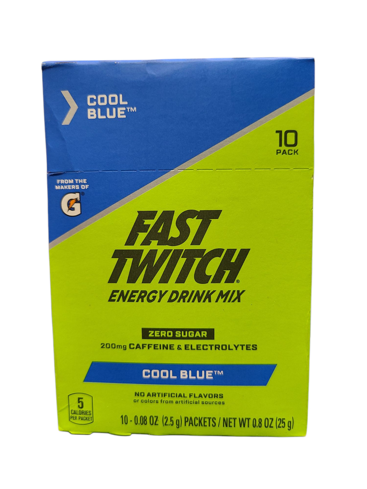 LOT OF 12 Gatorade Fast Twitch COOL BLUE Energy Drink Powder Mix 10ct bx 7/19/25