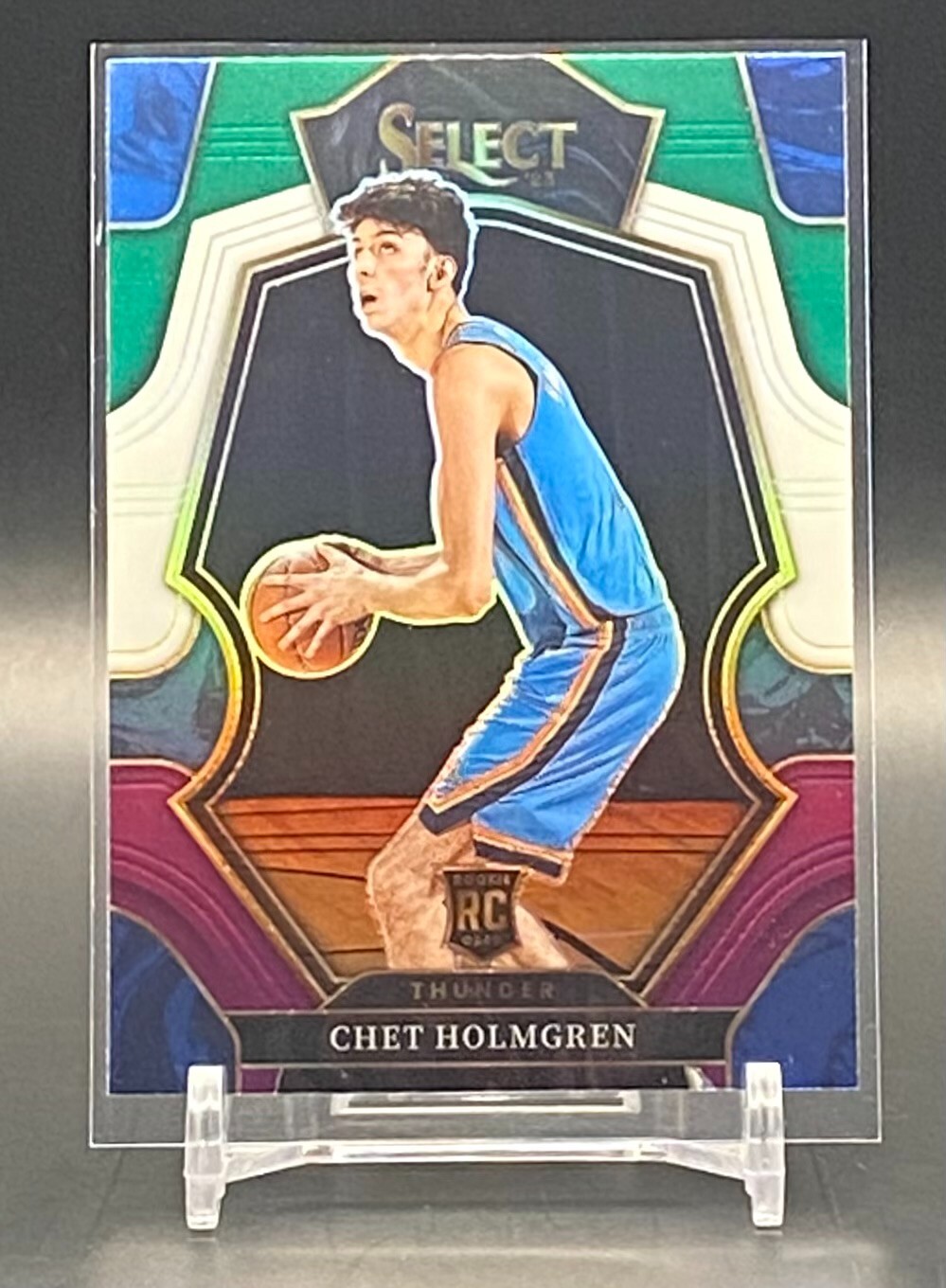 2022-23 Panini Select Chet Holmgren Rookie Green White Purple Thunder RC #196