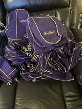 100- Crown Royal 12” Purple Bags.  Great For Quilts/crafts/ Dice FREE SHIPPING