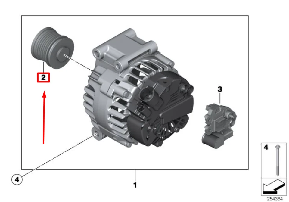 MINI CABRIO R57 Alternator Pulley 12317576515 7576515 NEW GENUINE - Image 4 of 4