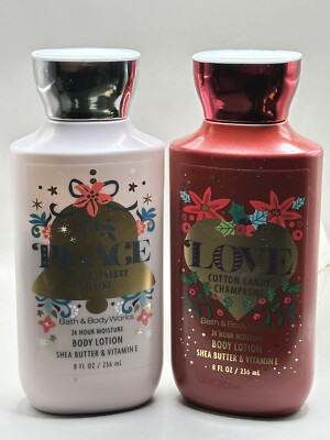 Bath & Body Works LOVE Cotton Candy Champagne & PEACE Iced Raspberry Bellini