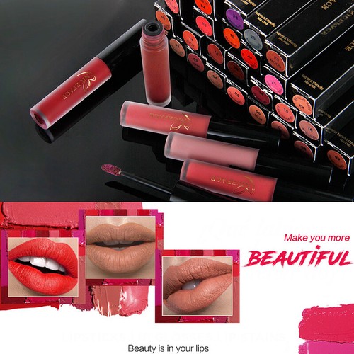 NICEFACE Lippenglanz 25 Farben Akt Matt Flüssig Lippenstift Mate Wasserdichte Lippe UK - Bild 11 von 37