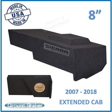 GMC Sierra 2007 - 2018 Double/Extended Cab 8" Single Sub Box Subwoofer Enclosure