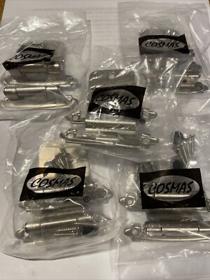 (5) Sets Cabinet Hinges Satin Nickel Beveled 30 Degree Cosmas 16890-SN